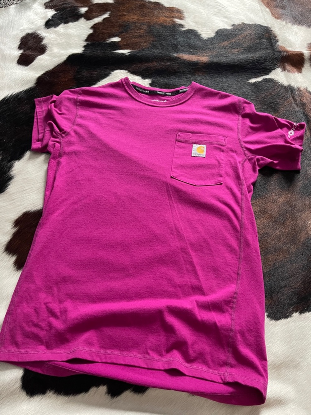 Carhartt Magenta Pocket Tee with Logo Patch